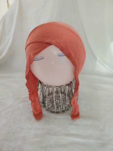New coral Pink cris cross Hijab Cap