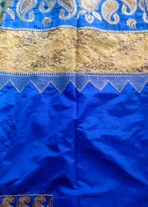 Royal Blue &amp; Gold Women's Saree