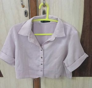 Cropped Button-Up Shirt