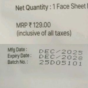 Mirabelle Rose Facial Sheet Mask - 2 Pack