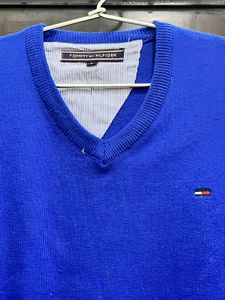 Tommy Hilfiger Blue V-Neck Sweater