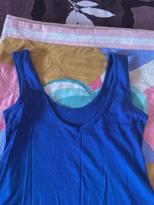 Royal blue sleeveless A-line dress