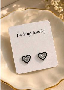 Sparkling Heart Stud Earrings