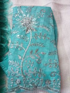 Sequins saree with embroidery blouse