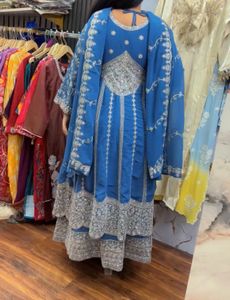 Exquisite Blue Embroidered Kurta Set