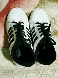 Classic White &amp; Black Striped Sneakers
