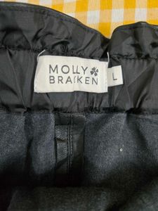 Faux Leather Lace Trim Skirt
