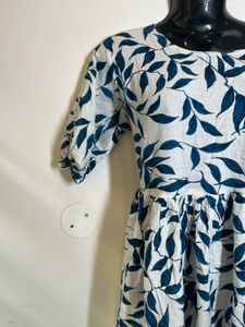 Leaf Print Midi Dress