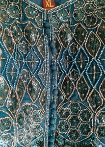 embroidered Navy Blue sharara set