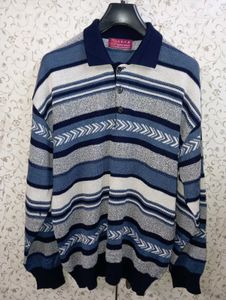 knitted polo pullover collared sweater