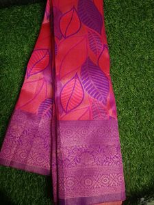 Semi banarasi saree with aari work blouse