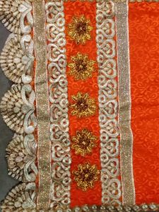 Stunning Orange Embroidered suit