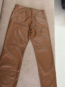 Zara Leather straight Leg Pants
