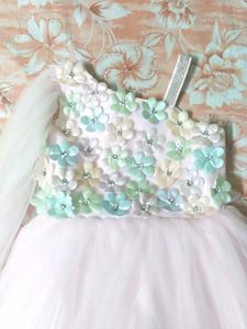 Adorable Flower Embellished Party Dress