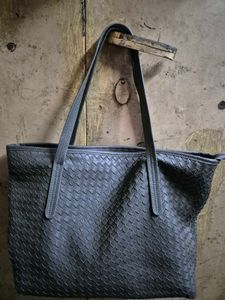 Woven Gray Tote Bag