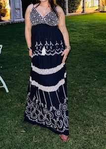 Navy Blue Embroidered Anarkali Gown