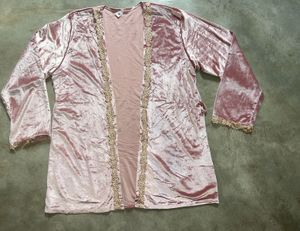 Crushed Velvet Loungewear Set(Camisole and Robe)