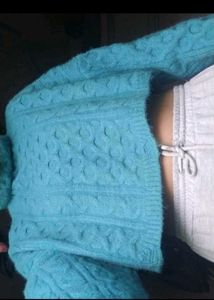 Teal Cable Knit Sweater