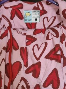 Cute Heart Print Pajama Set