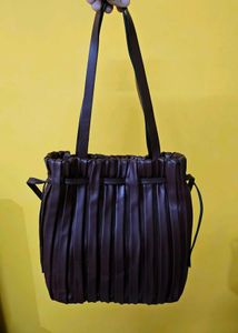 Stylish Pleated ZARA Tote Bag