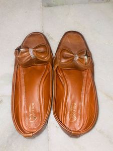 Stylish Brown Bow Detail Loafers