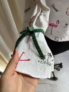 Flamingo Print Pajama Top