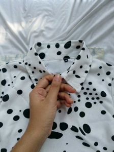 Chic Polka Dot Button-Down Midi Dress