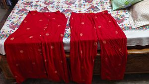 sleeveless Red Kurta Set