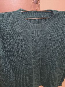 Teal Green Cable Knit Sweater