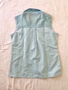 Light Blue Sleeveless Blouse