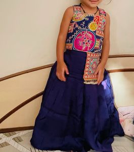 Purple Embroidery Choli with Satin skirt
