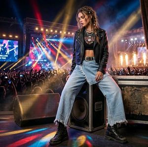 Y2K Asymmetrical Skirt-Overlay Jeans