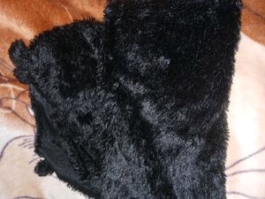 Black Solid Puff Stole