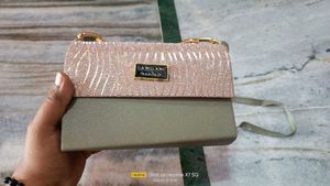 Sparkling Glitter Clutch with Gold Chain