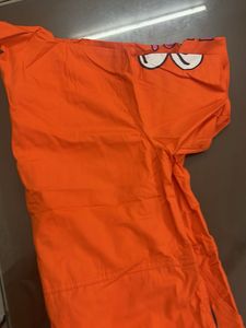 Orange Graphic Button-Down Shirt