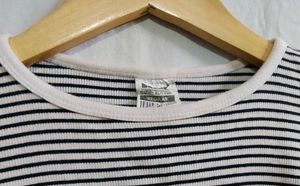 Striped Lettuce Trim T-Shirt