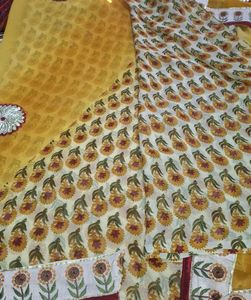 Half Pettern Saree With Blouse