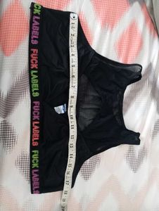 Stylish Black Mesh Sports Bra