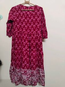 Maroon Block Print Kurta