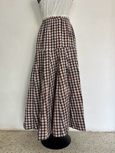 Chic Gingham Maxi Skirt