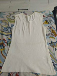 Plain White Sleeveless Vest Top