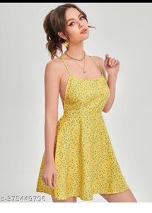 Yellow Floral Print Sundress