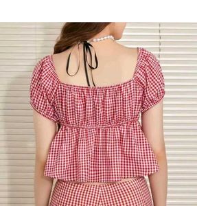 Red Gingham top