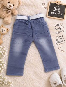 Baby Girls Light Wash Jeans with Belt