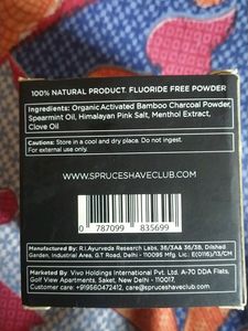 Spruce Shave Club Activated Charcoal Teeth Whitening Powder | Flouride Free | Enamel Safe Teeth Whitening Product | Spearmint &amp; Himalayan Pink Salt22%off