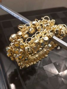 Beautiful Gold-Plated Jhumka Bangles