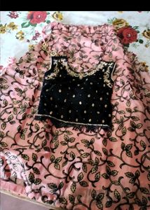 🎊Pink Lehenga Choli Set with Black Blouse🎊