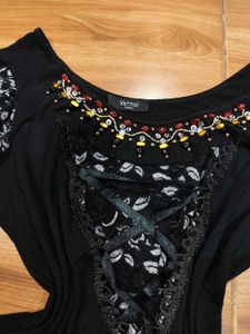 Black Lace Corset Witchy Boho Top
