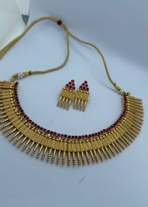 Gold Plated Necklace & Earrings Set