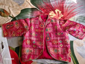 Silk Anarkali Suit With Banarasi Jacket